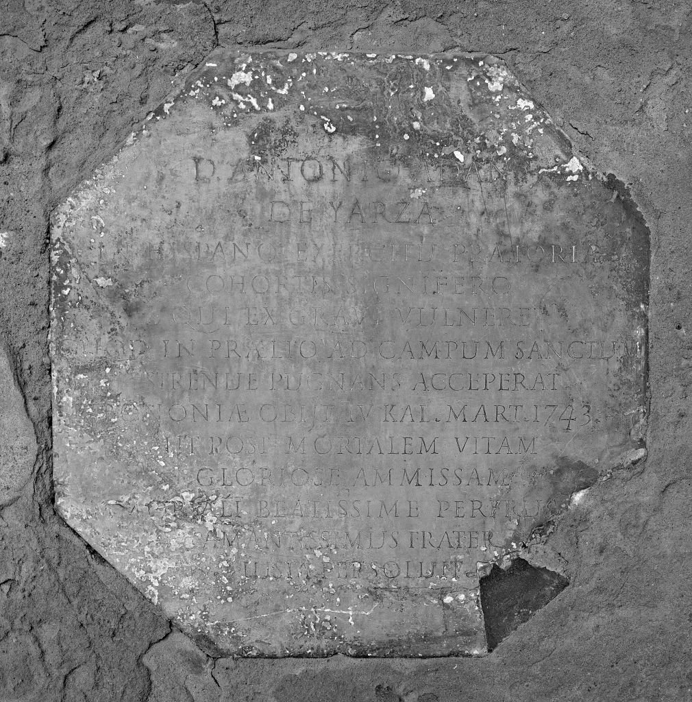 lastra tombale - manifattura bolognese (sec. XVIII)