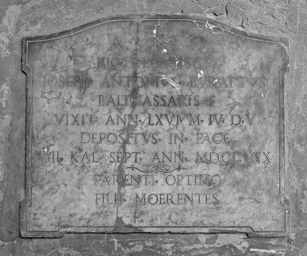 lapide tombale - manifattura bolognese (sec. XVIII)