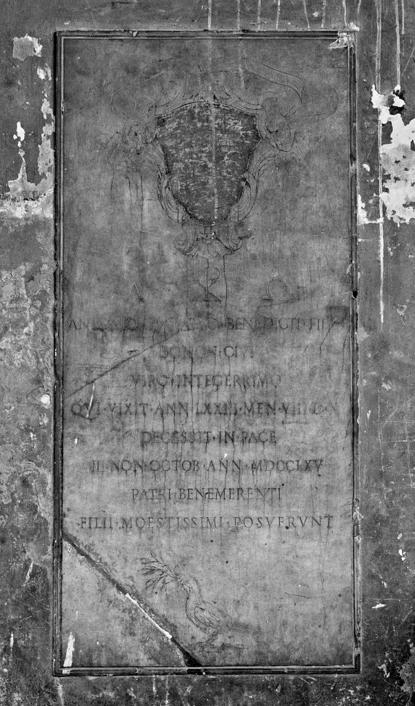 lapide tombale - manifattura bolognese (sec. XVIII)