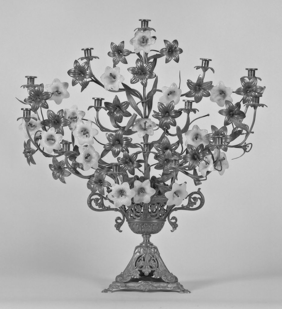 candelabro - produzione bolognese (fine/inizio secc. XIX/ XX)