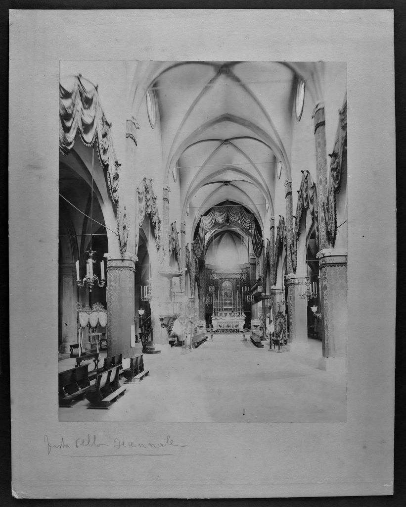 veduta interna della chiesa (fotografia) di Lanzoni Luigi (attribuito), Lanzoni Giovanni (attribuito) (secc. XIX/ XX)