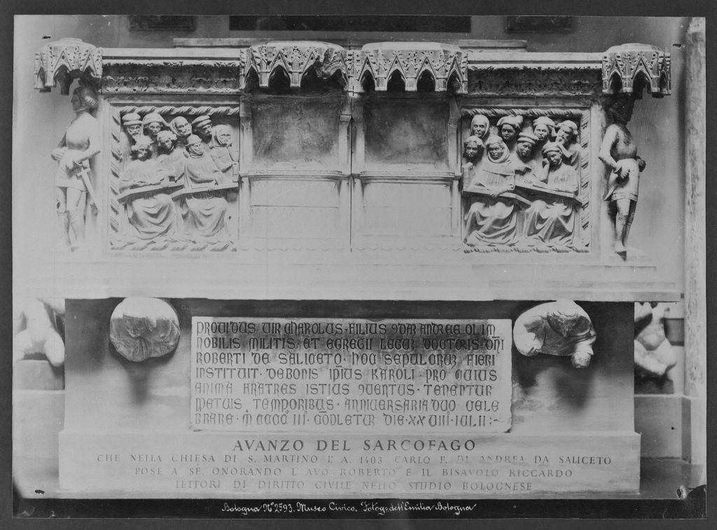 monumento sepolcrale di Roberto e Riccardo da Saliceto (fotografia) di Poppi Pietro (sec. XIX)