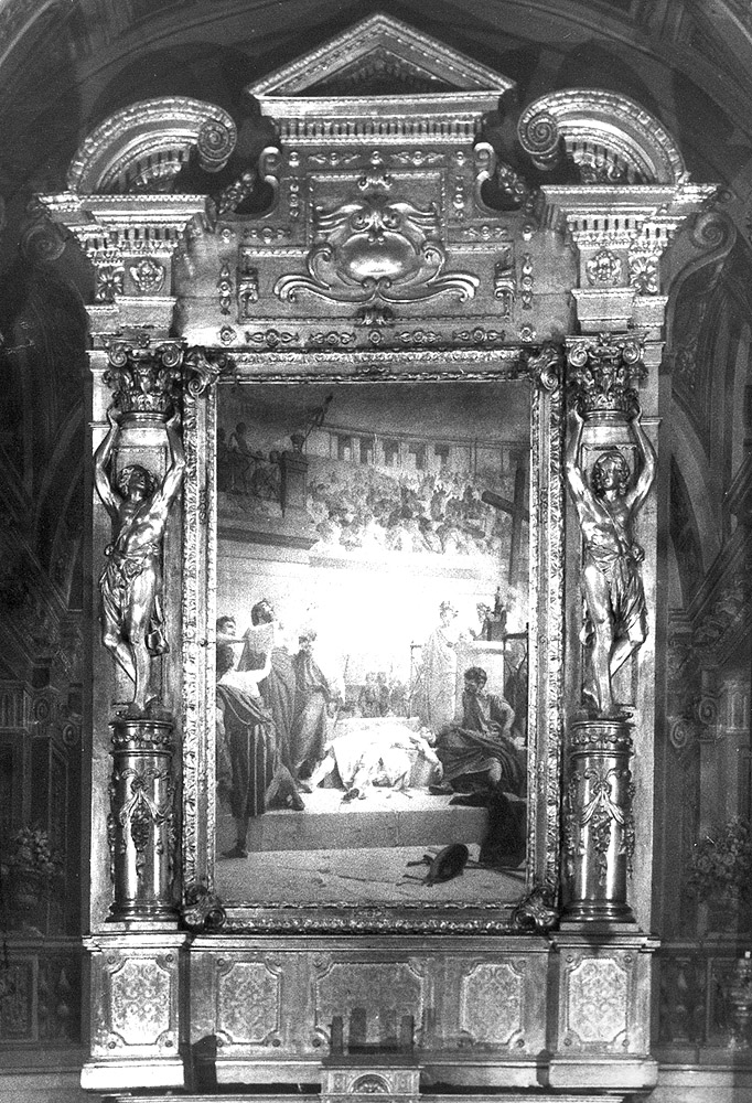 martirio dei santi Vitale e Agricola (dipinto) di Busi Luigi (sec. XIX)