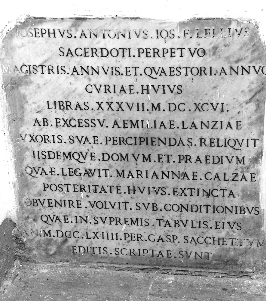 lapide commemorativa - manifattura emiliana (sec. XVIII)