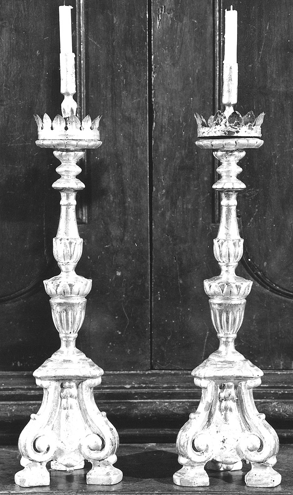 candeliere d'altare - produzione emiliana (seconda metà sec. XVIII)