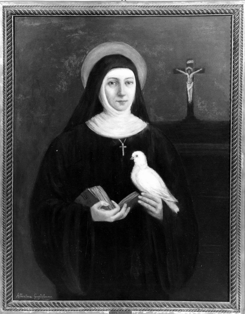 Santa Scolastica (dipinto) di Guglielmone Albertina (secondo quarto sec. XX)