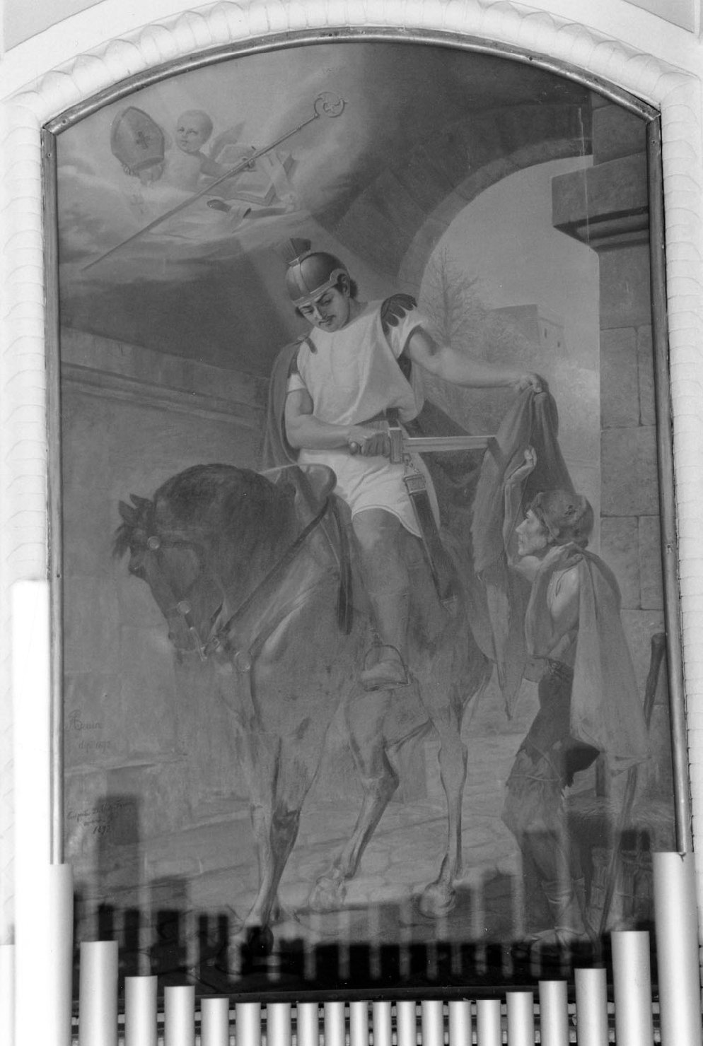 San Martino dona parte del mantello al povero (dipinto) di Benini Antonio (sec. XIX)