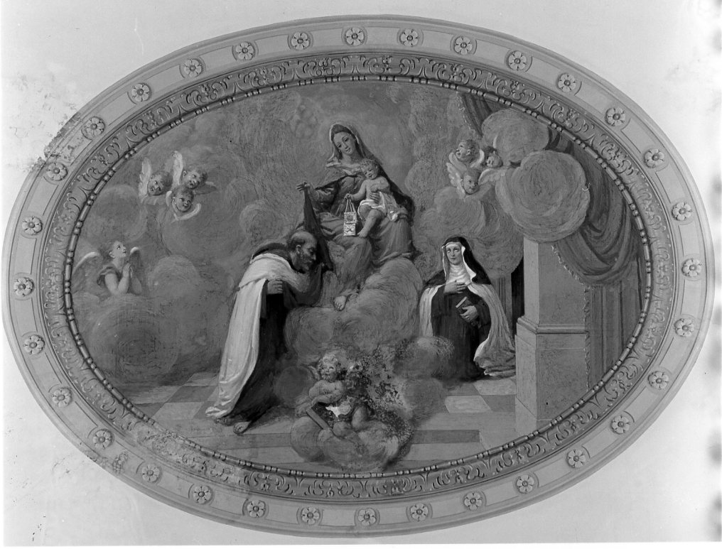 S. Simone Stock adora la Madonna con il Bambino (dipinto) di Baldi Carlo (sec. XX)