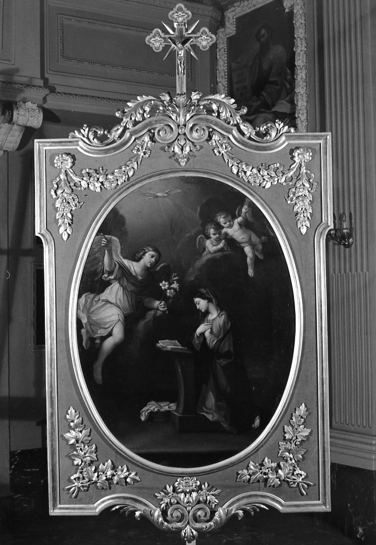 annunciazione (stendardo processionale) - ambito bolognese (sec. XVIII)