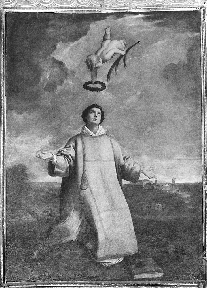 Santo Stefano martire (pala d'altare) di Cantarini Simone detto Pesarese (sec. XVII)