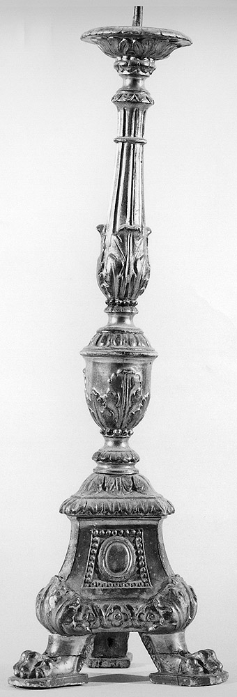 candeliere d'altare - manifattura emiliana (secc. XVIII/ XIX)