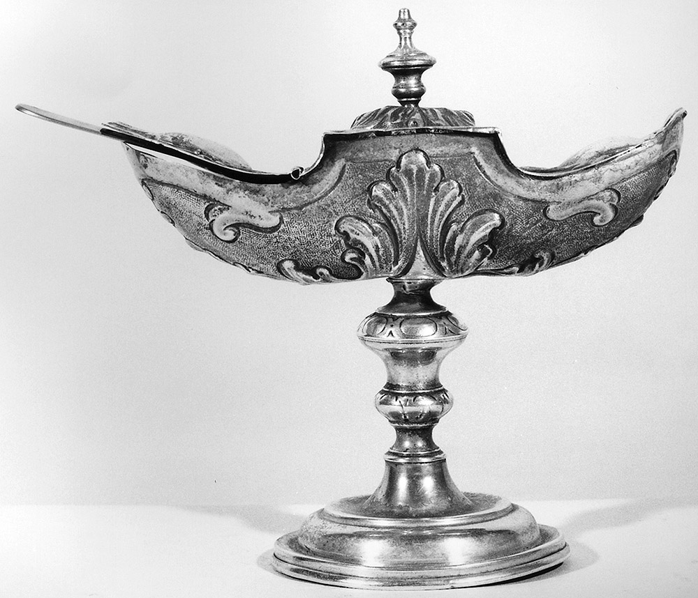 navicella portaincenso - a lucerna - manifattura emiliana (prima metà sec. XIX)