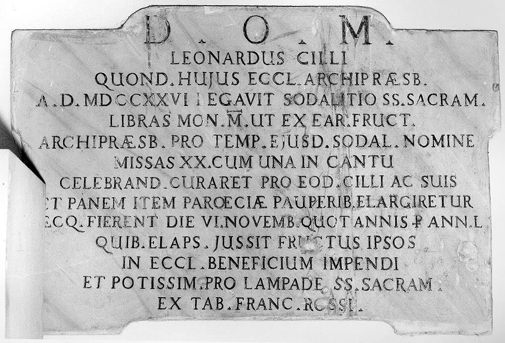 lapide celebrativa - manifattura emiliana (sec. XVIII)