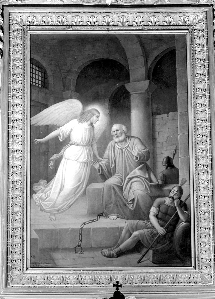 San Pietro liberato dal carcere da un angelo (dipinto) di Selleri Natale (sec. XIX)