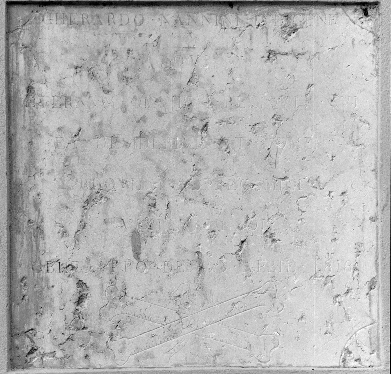 lapide tombale - manifattura emiliana (sec. XIX)