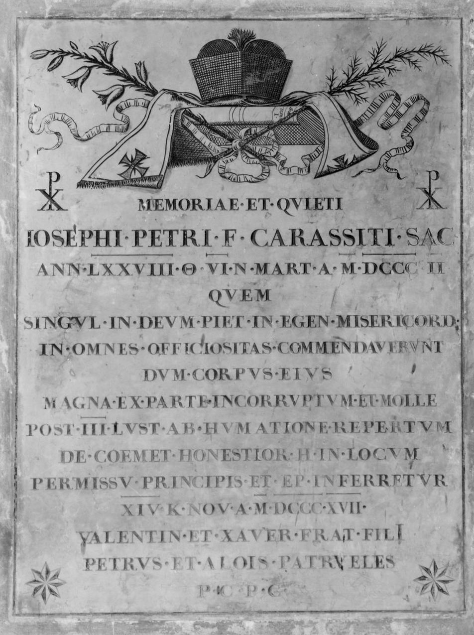 lapide tombale - manifattura emiliana (sec. XIX)