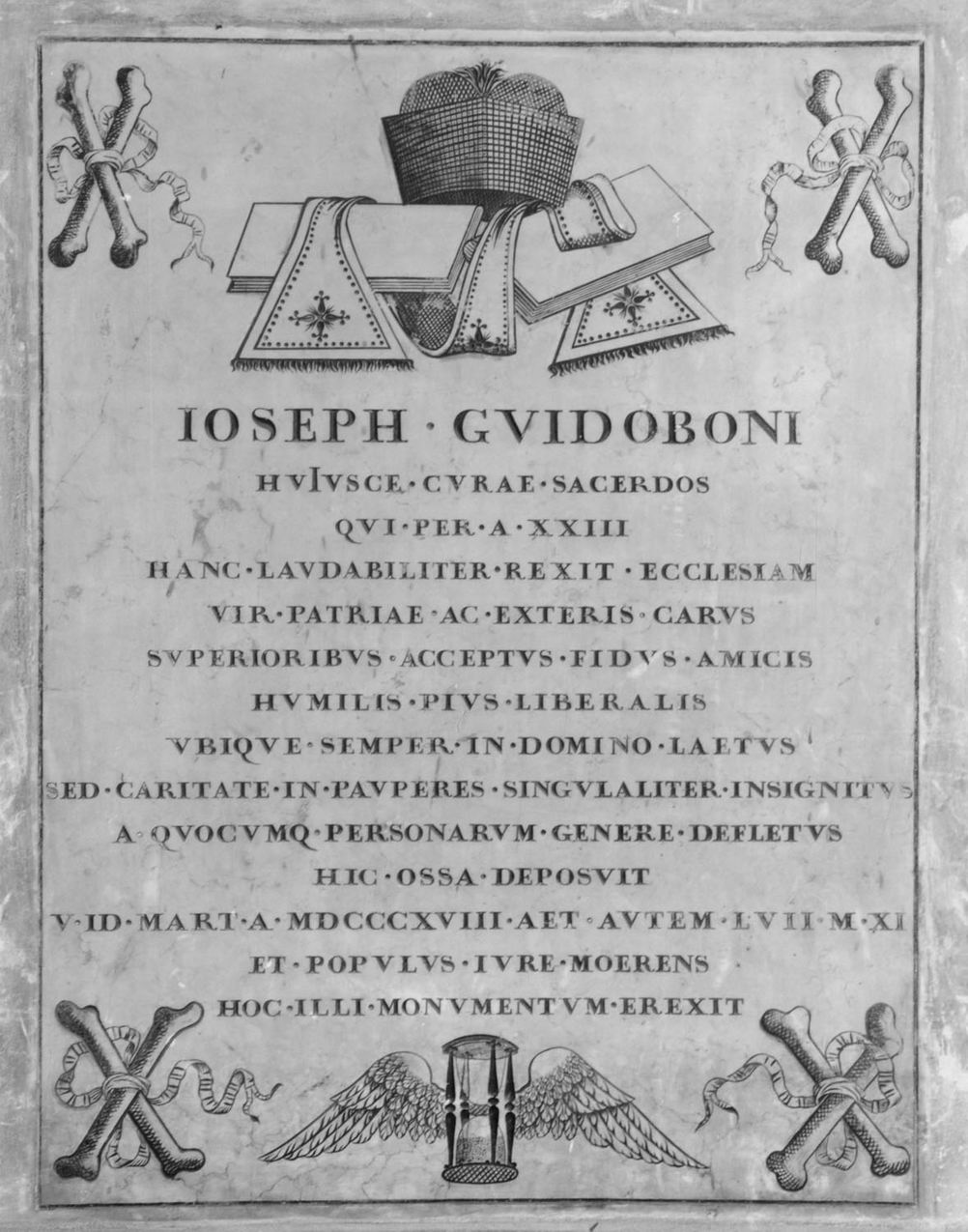 lapide tombale - manifattura emiliana (sec. XIX)