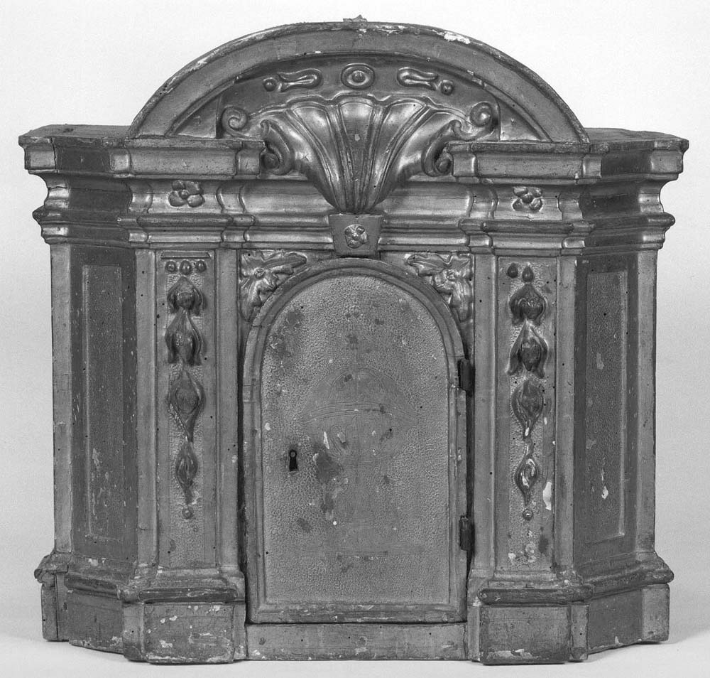 tabernacolo - a frontale architettonico - produzione emiliana (metà sec. XIX)