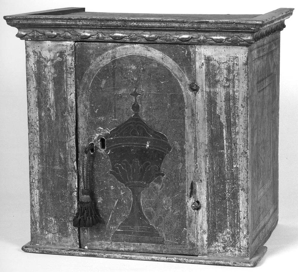 tabernacolo - a frontale architettonico - produzione emiliana (prima metà sec. XIX)