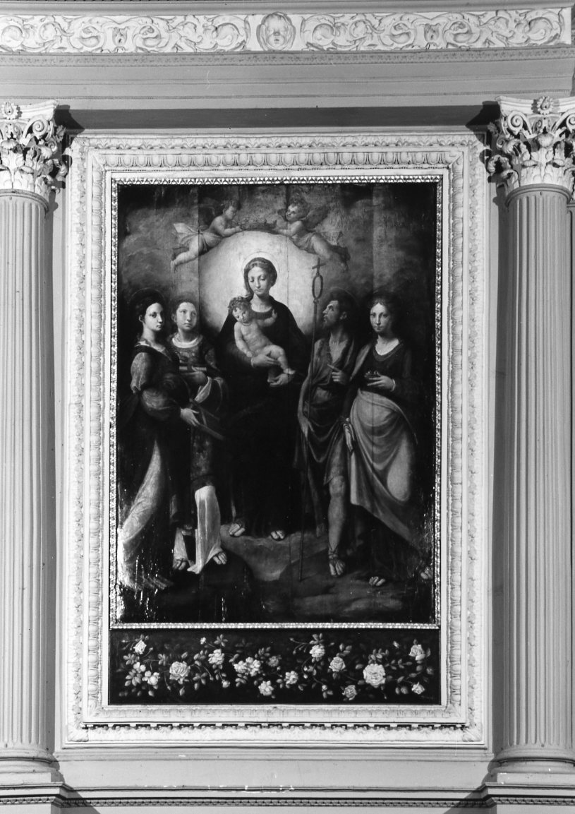 Madonna con Bambino e santi (pala d'altare) di Pupini Biagio detto Biagio dalla Lame (sec. XVI)