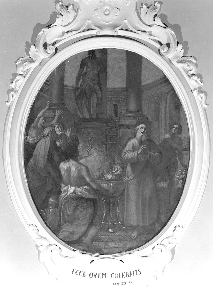 Sant'Apollinare prega in mezzo ai pagani (dipinto) - ambito emiliano (seconda metà sec. XVIII)