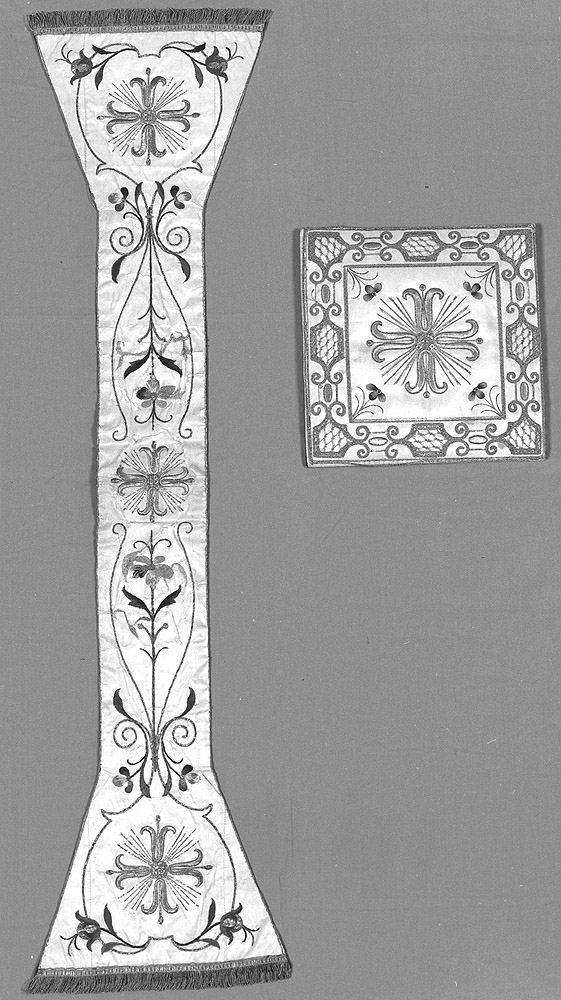 paramento liturgico, insieme - manifattura emiliana (inizio sec. XX)