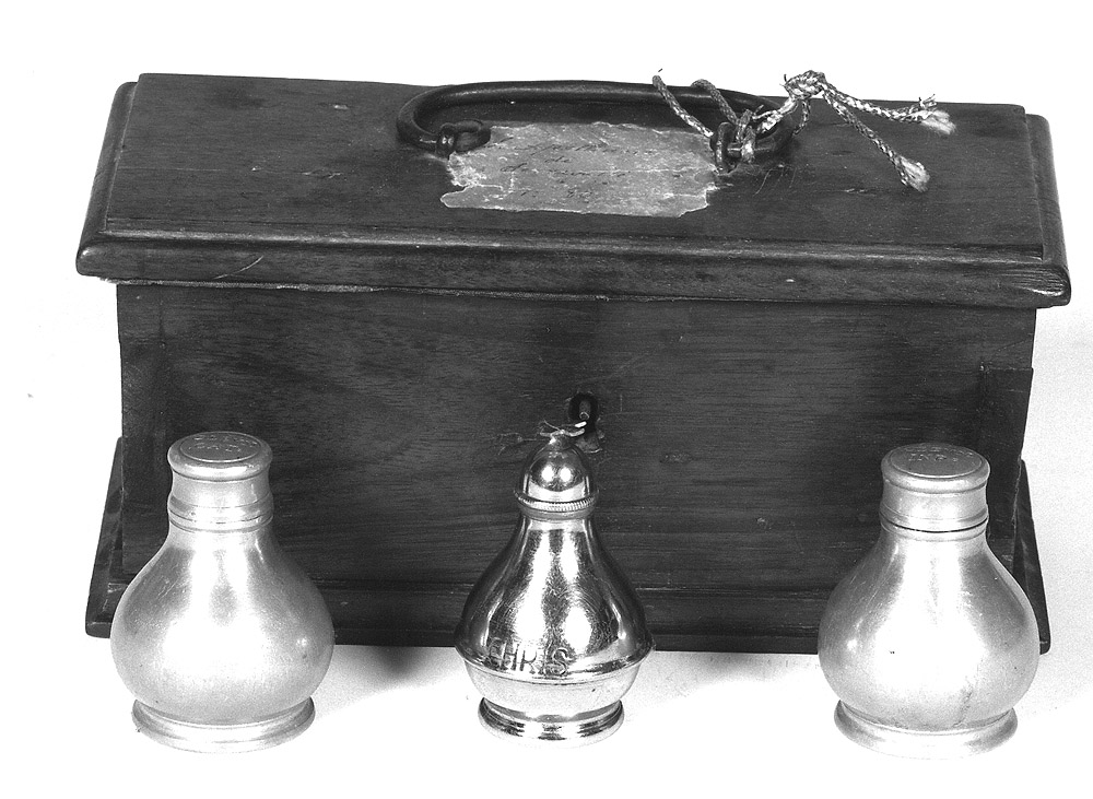 vasetti per oli santi - produzione emiliana (seconda metà sec. XIX)