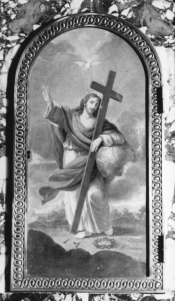 Cristo con la croce (sportello di tabernacolo) di Ramenghi Giuseppe (sec. XVIII)