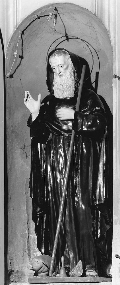 Sant'Antonio abate (statua) - ambito emiliano (seconda metà sec. XIX)