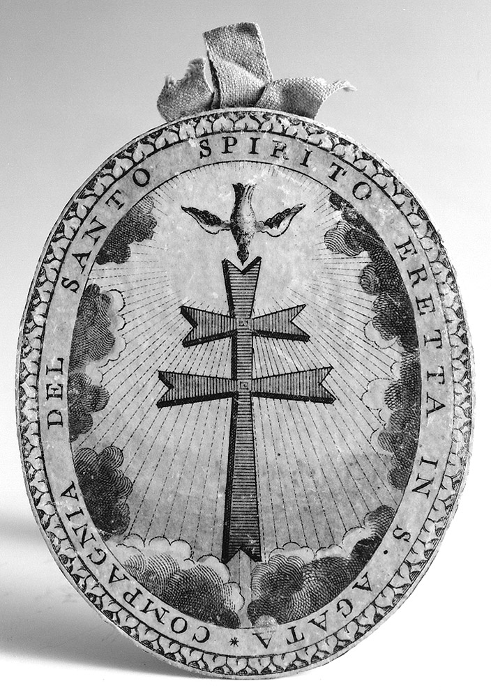 emblema di confraternita, serie - manifattura emiliana (sec. XIX)