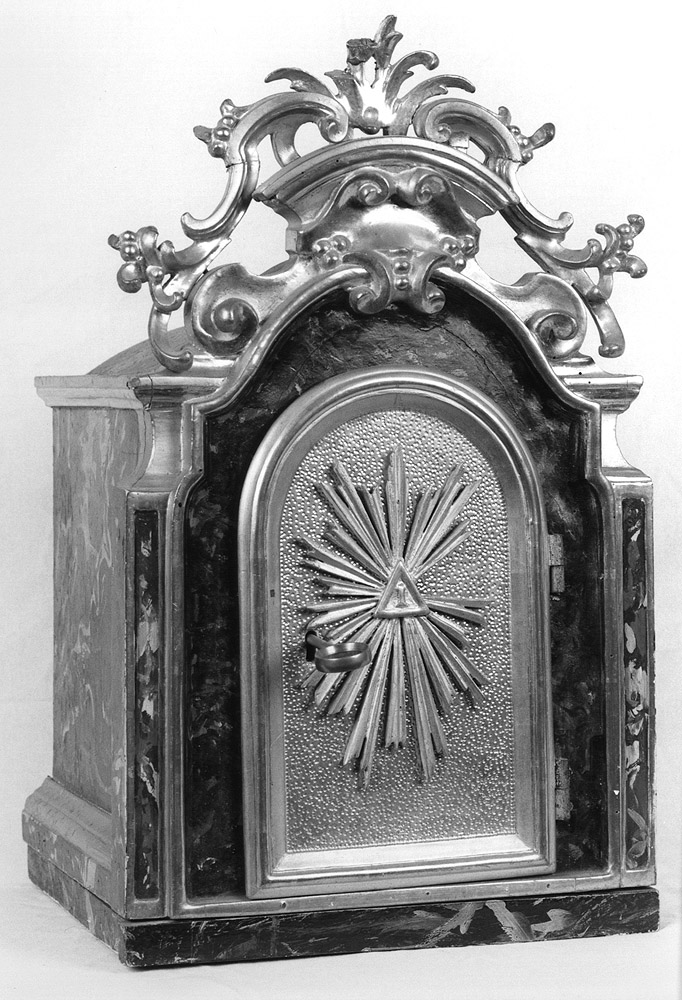 tabernacolo - a frontale architettonico - bottega emiliana (seconda metà sec. XVIII)