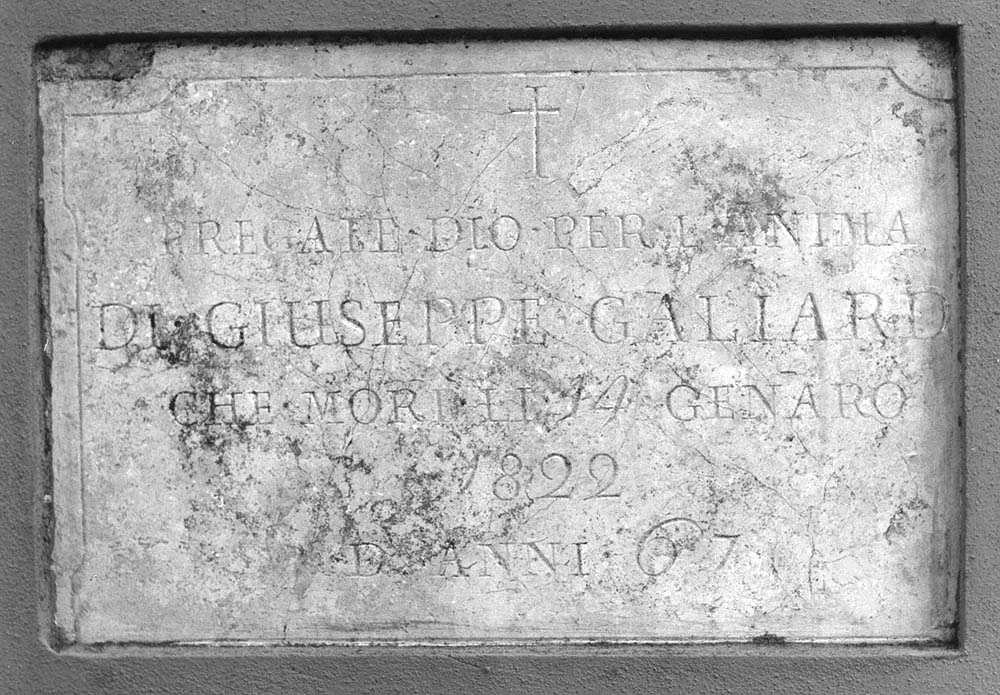 lapide tombale - manifattura emiliana (sec. XIX)