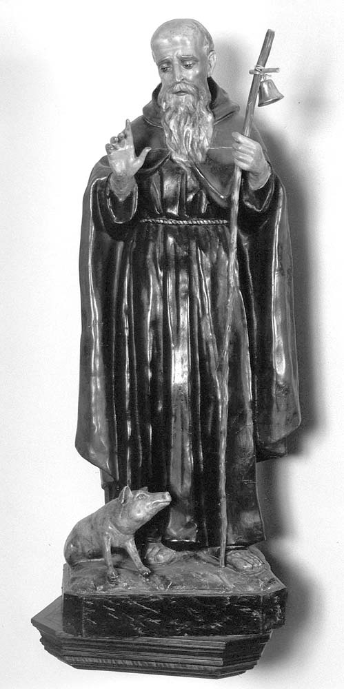 Sant'Antonio Abate (statua) - manifattura emiliana (secc. XVIII/ XIX)