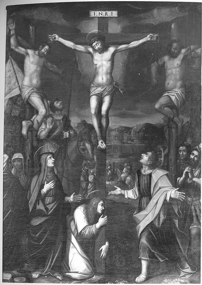 crocifissione di Cristo (dipinto) - ambito emiliano (seconda metà sec. XVII)