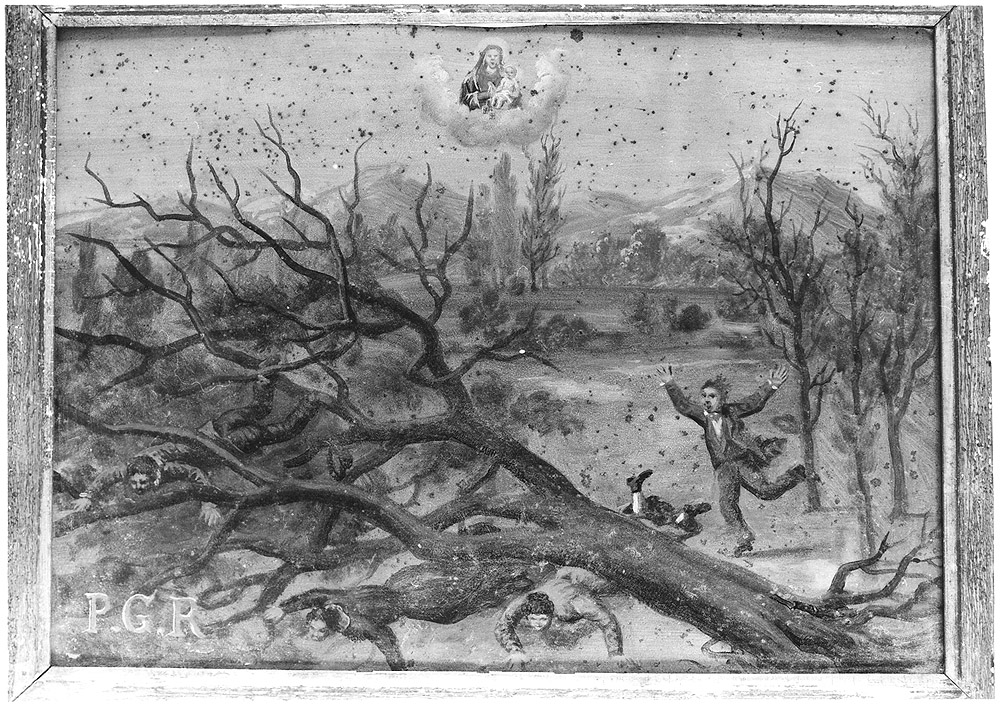 Miracolo della Madonna del Carmelo (ex voto) - ambito bolognese (seconda metà sec. XIX)