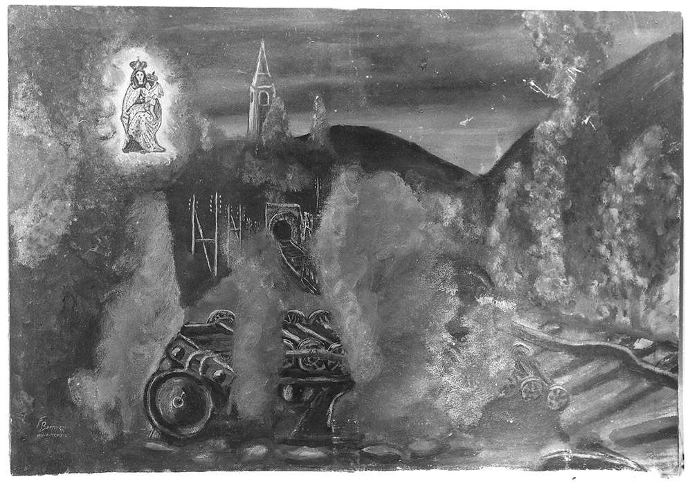 Miracolo della Madonna del Carmelo (ex voto) - ambito bolognese (sec. XX)