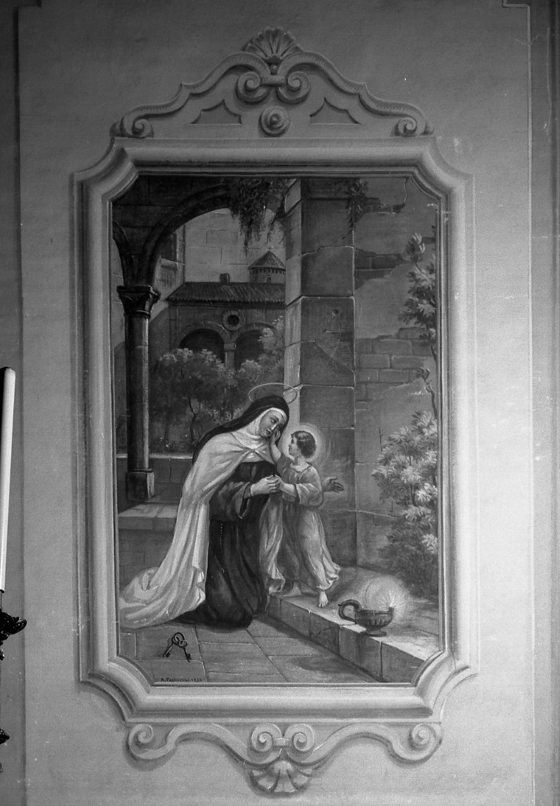 Santa Teresa e Gesù Bambino (dipinto) di Pagliarini Augusto (sec. XX)