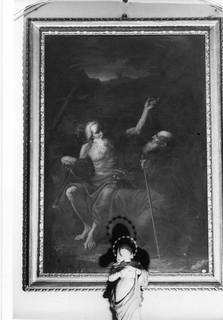 Sant'Antonio abate e san Paolo eremita (dipinto) - ambito bolognese (sec. XVII)