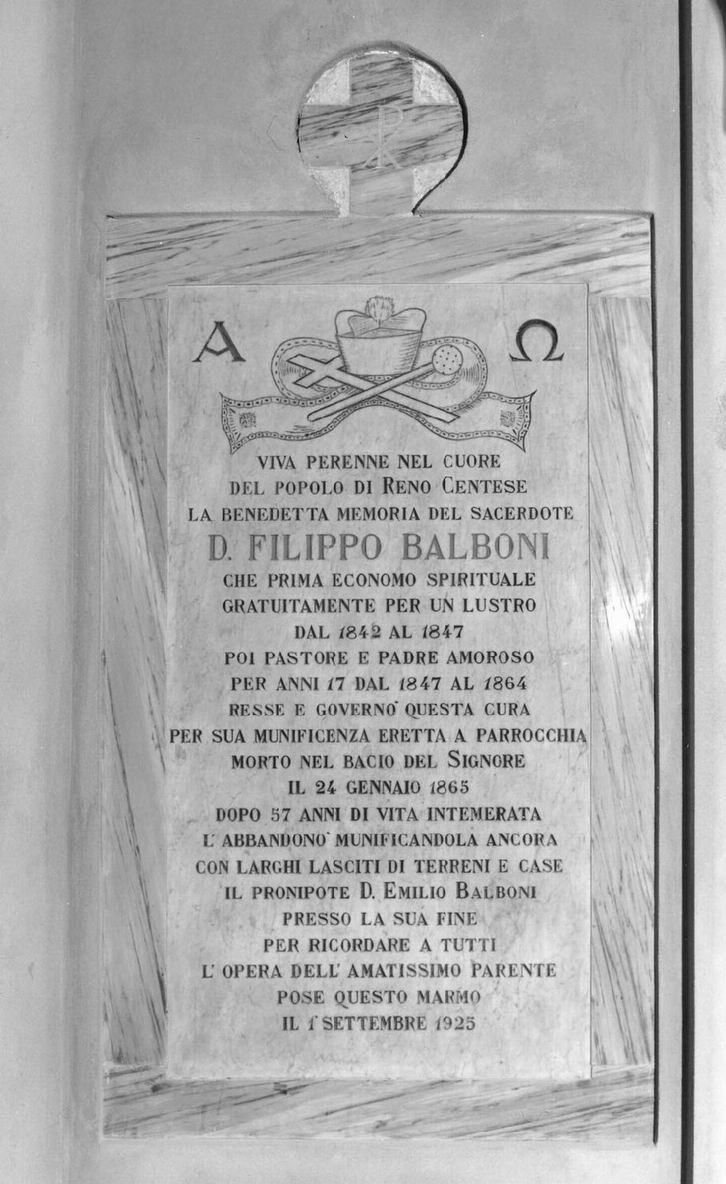 lapide tombale - manifattura emiliana (sec. XX)