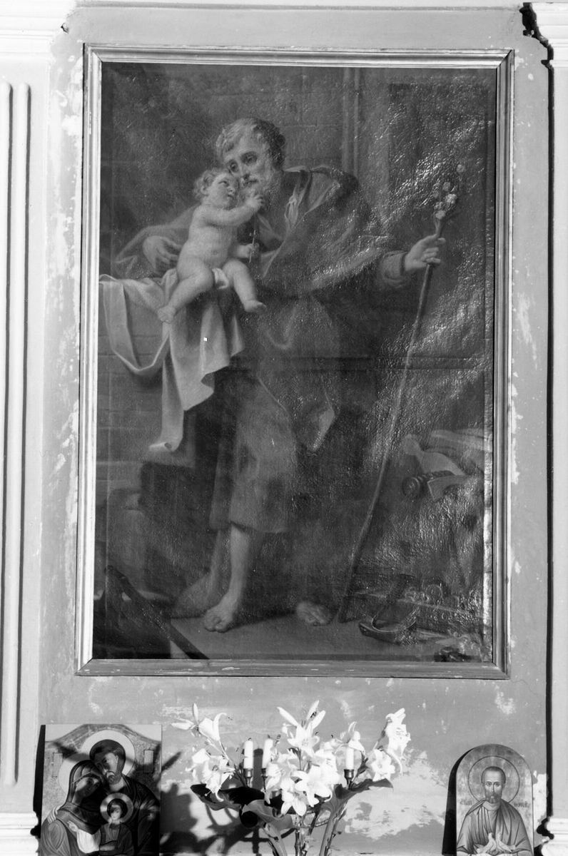 San Giuseppe e Gesù Bambino (dipinto) di Calvi Jacopo Alessandro detto Sordino (attribuito) (ultimo quarto sec. XVIII)