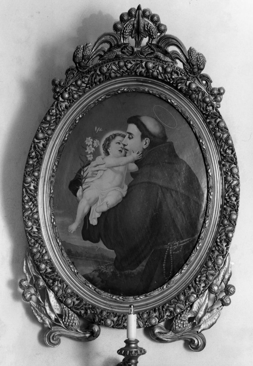 Sant'Antonio da Padova con il bambino (quadro d'altare) - manifattura italiana (primo quarto sec. XX)
