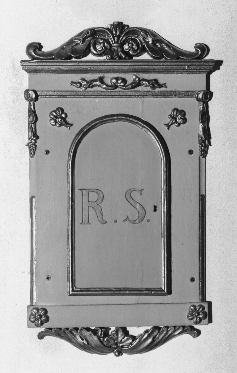 anta di armadietto per oli santi - manifattura emiliana (seconda metà sec. XIX)