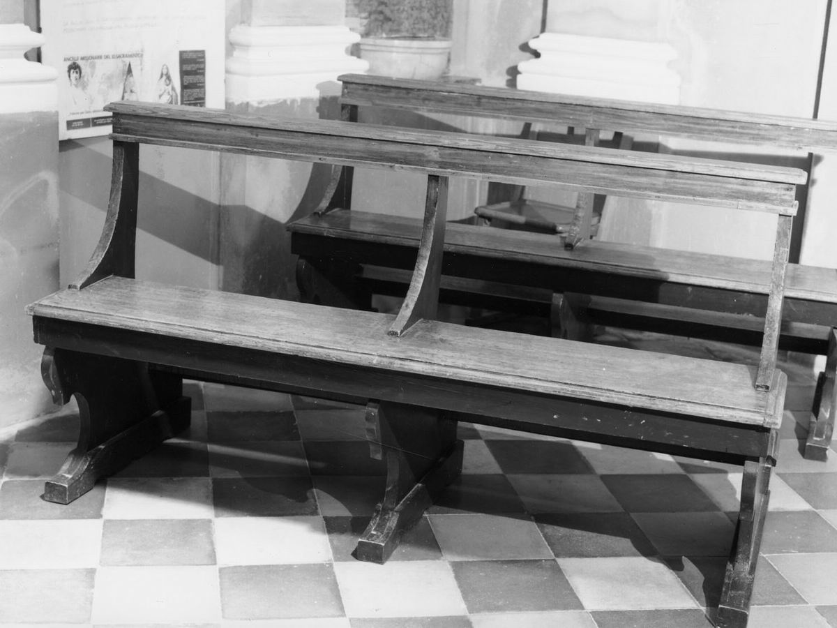 banco da chiesa - manifattura emiliana (seconda metà sec. XIX)
