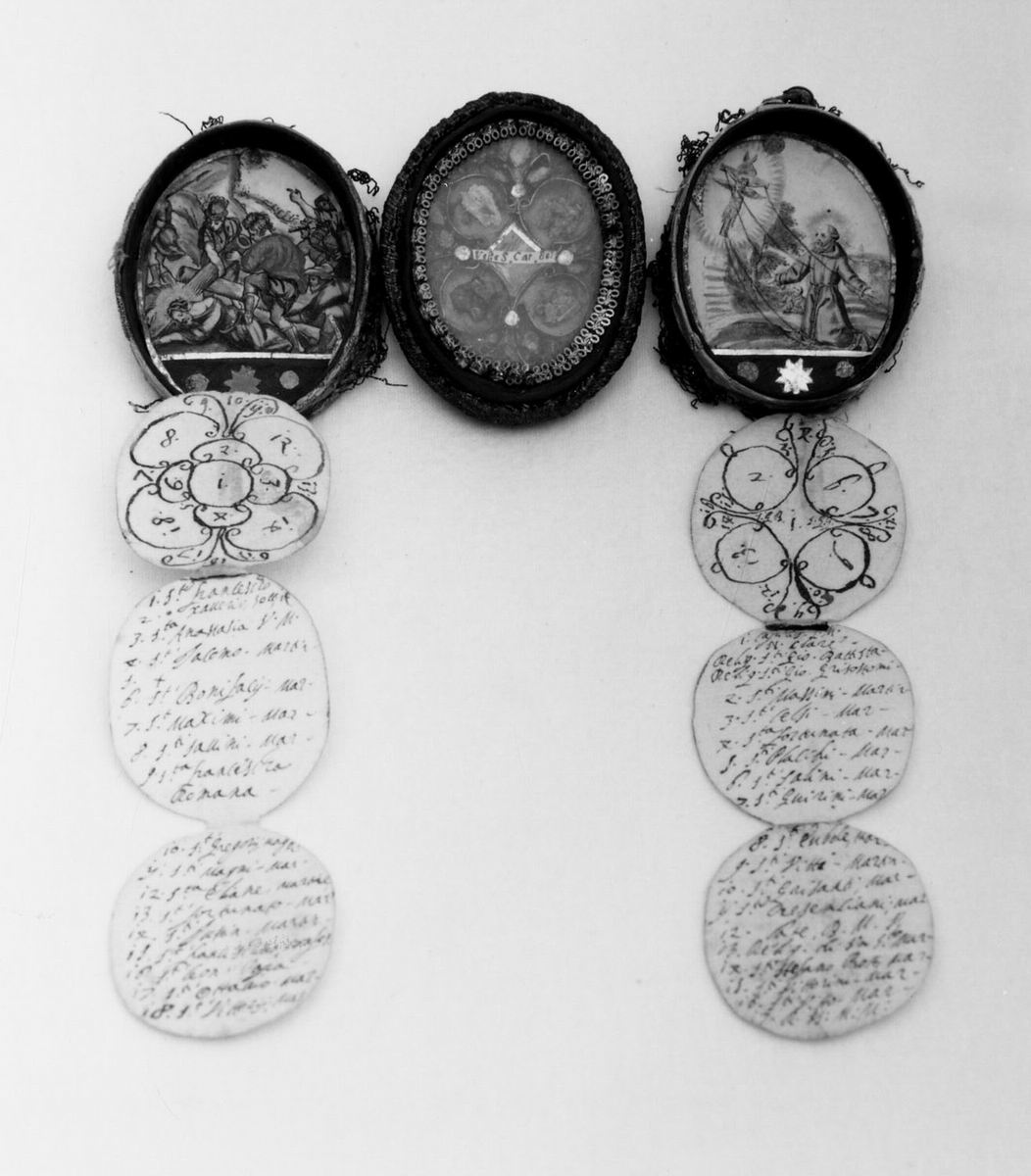 reliquiario a capsula - a medaglione - manifattura emiliana (sec. XVIII)