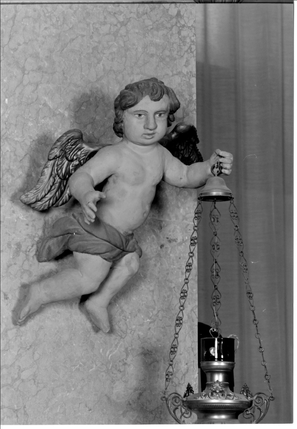 angioletto (portalampada) - manifattura ferrarese (sec. XIX)