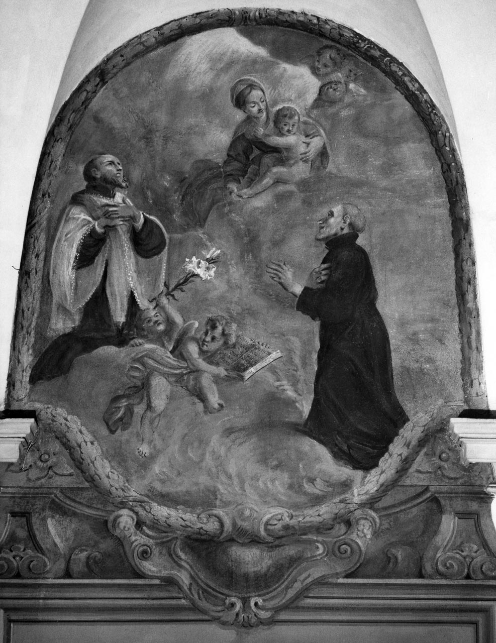 Madonna con Gesù Bambino e San Gaetano da Thiene (dipinto) - ambito bolognese (prima metà sec. XVIII)