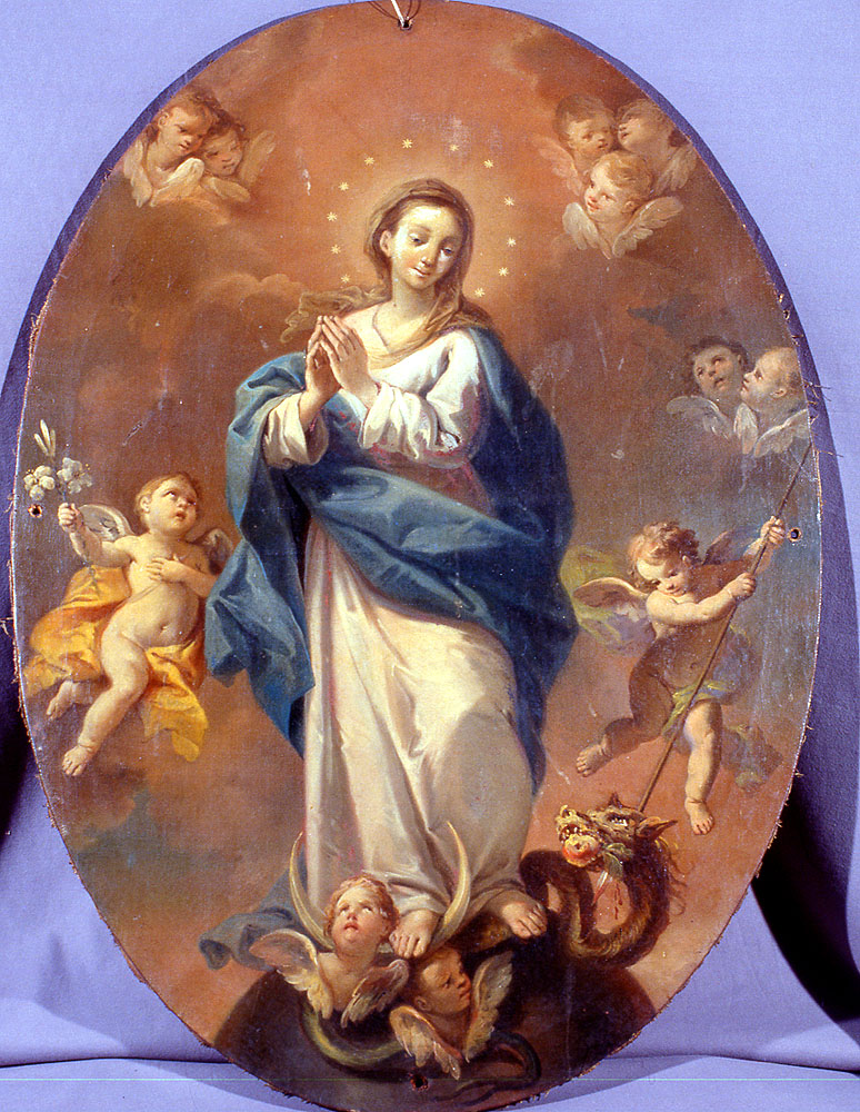 Immacolata Concezione (dipinto) di Bertuzzi Nicola detto Anconetano (attribuito) (sec. XVIII)