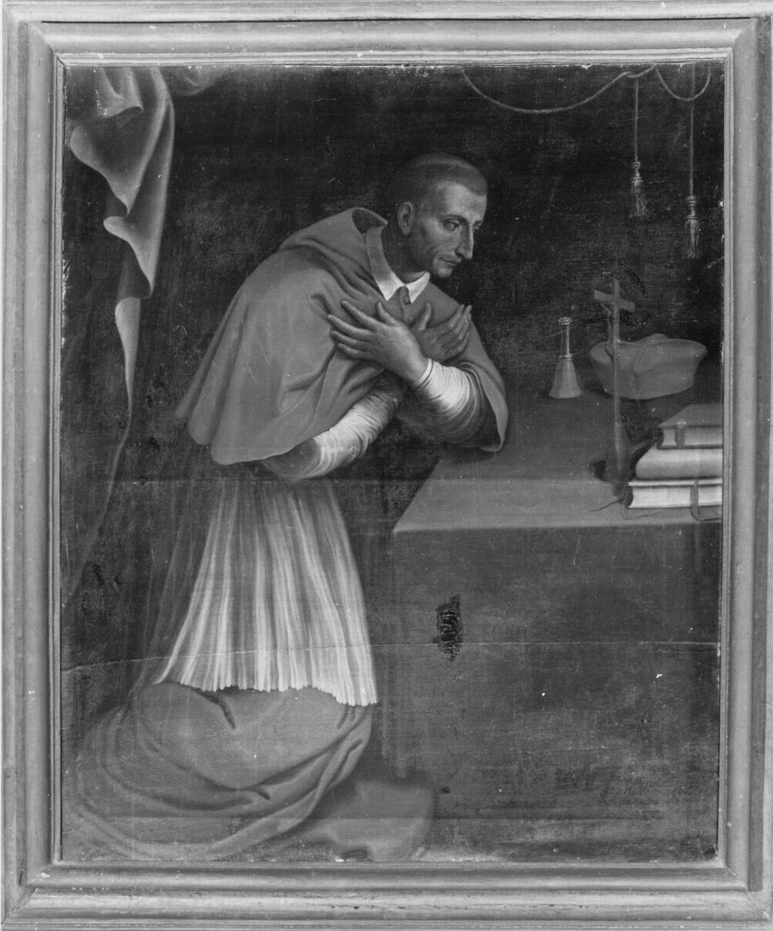 San Carlo Borromeo in preghiera (dipinto) - ambito emiliano (sec. XVII)