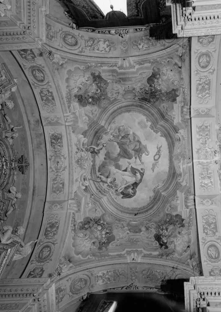 Madonna del Rosario (dipinto) di Pavia Giacomo, Carpi Carlo Giuseppe (sec. XVIII)