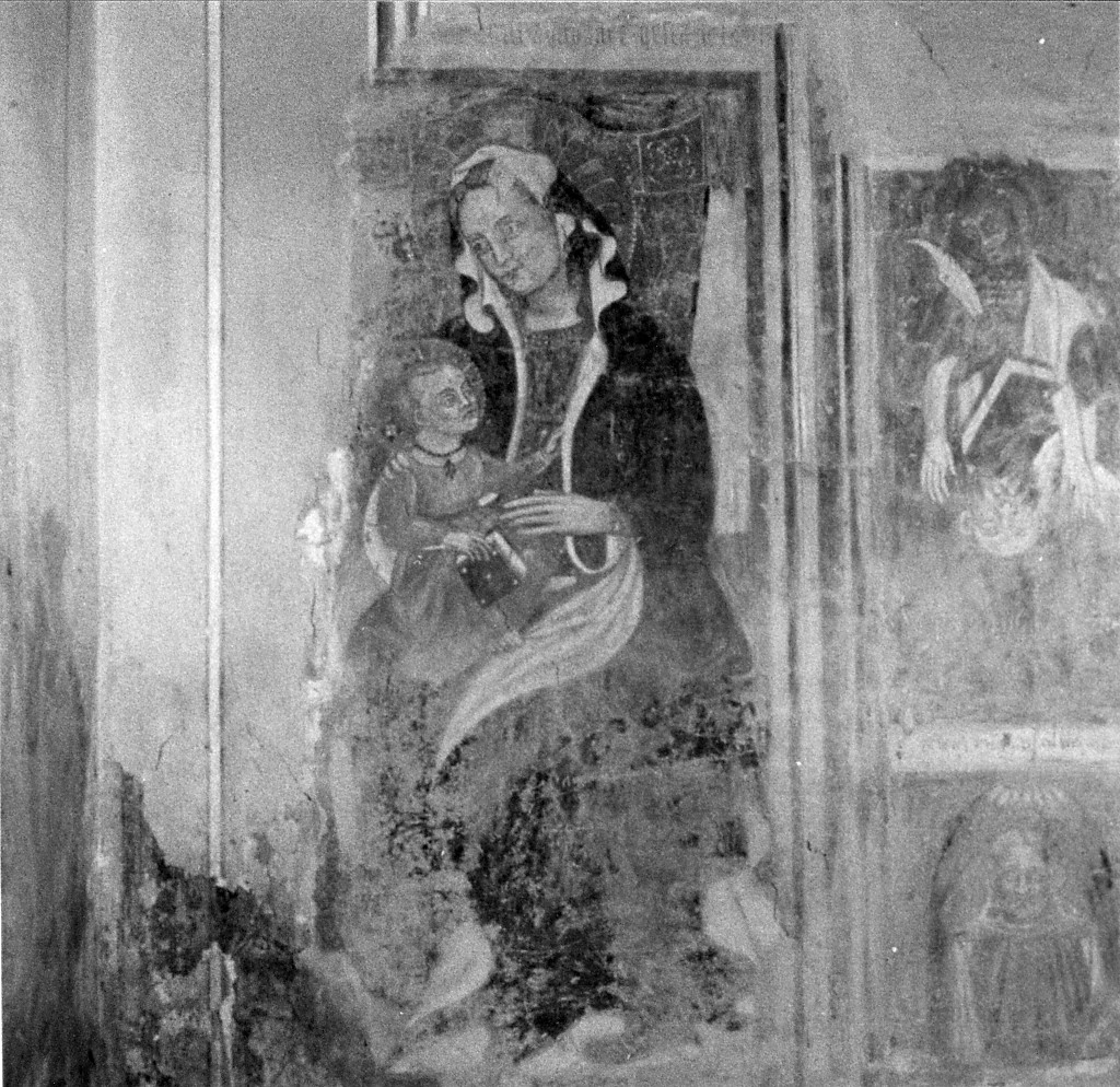 Madonna con Bambino (dipinto, elemento d'insieme) - ambito emiliano (sec. XV)